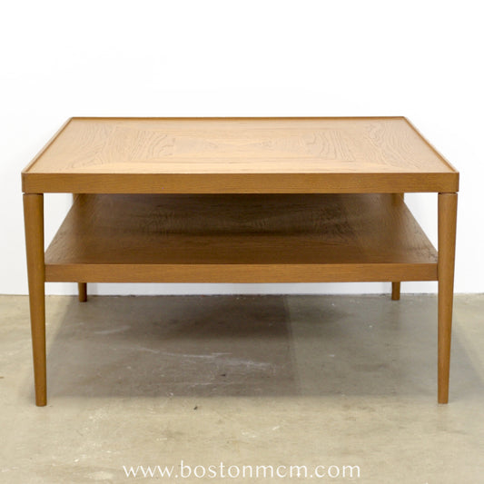 IKEA "Stockholm" Teak Square Coffee Table w/ Lower Shelf - #A1853