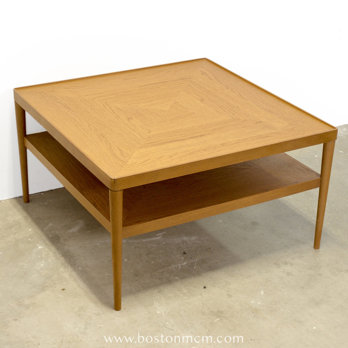 IKEA "Stockholm" Teak Square Coffee Table w/ Lower Shelf - #A1853
