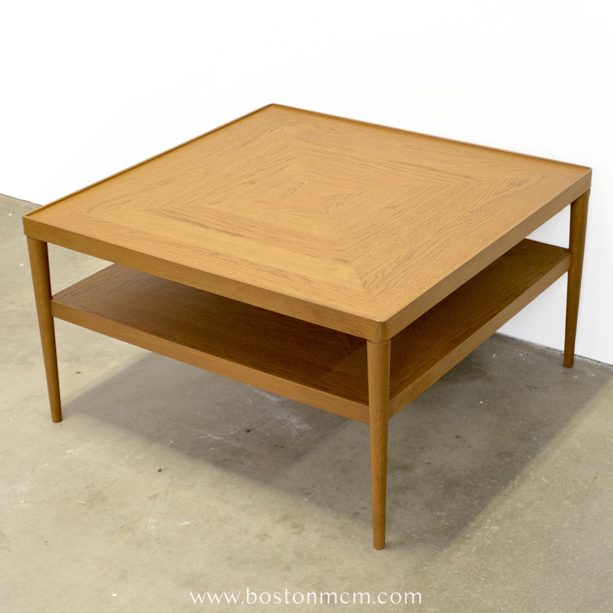 IKEA "Stockholm" Teak Square Coffee Table w/ Lower Shelf - #A1853