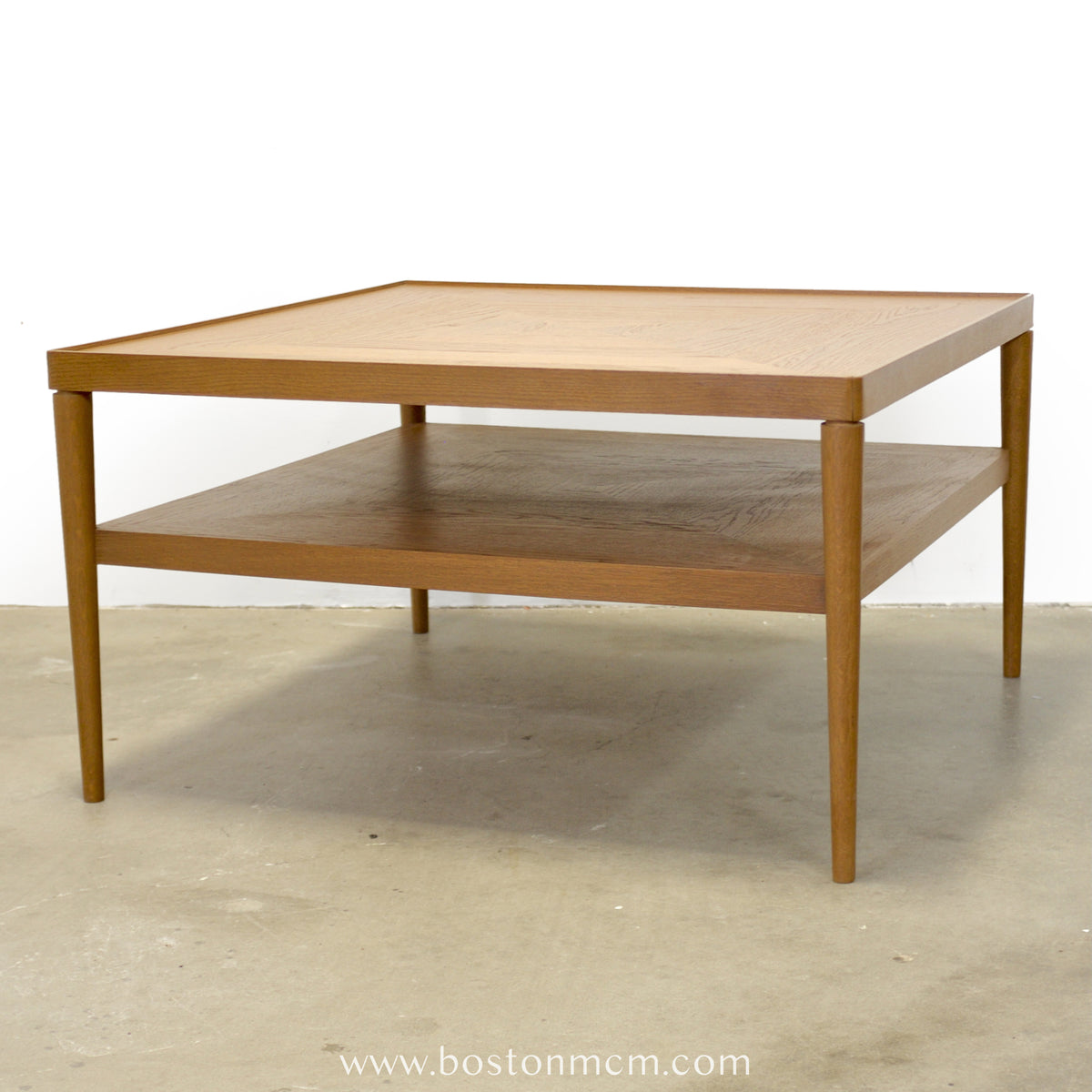 IKEA "Stockholm" Teak Square Coffee Table w/ Lower Shelf - #A1853