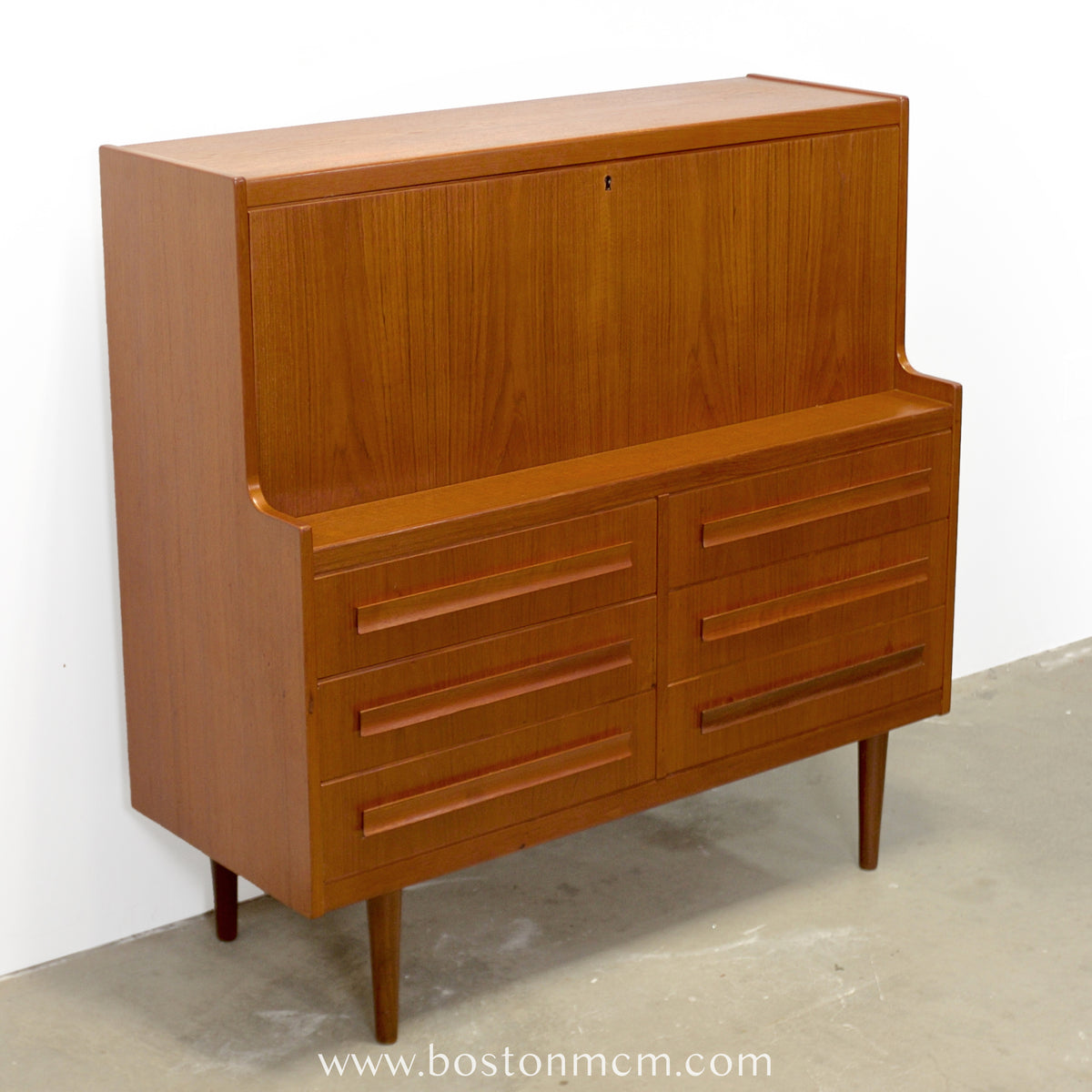 Klim Møbelfabrik Teak Secretary Desk with Hidden Shelf Designed by Erling Torvits - #A1858