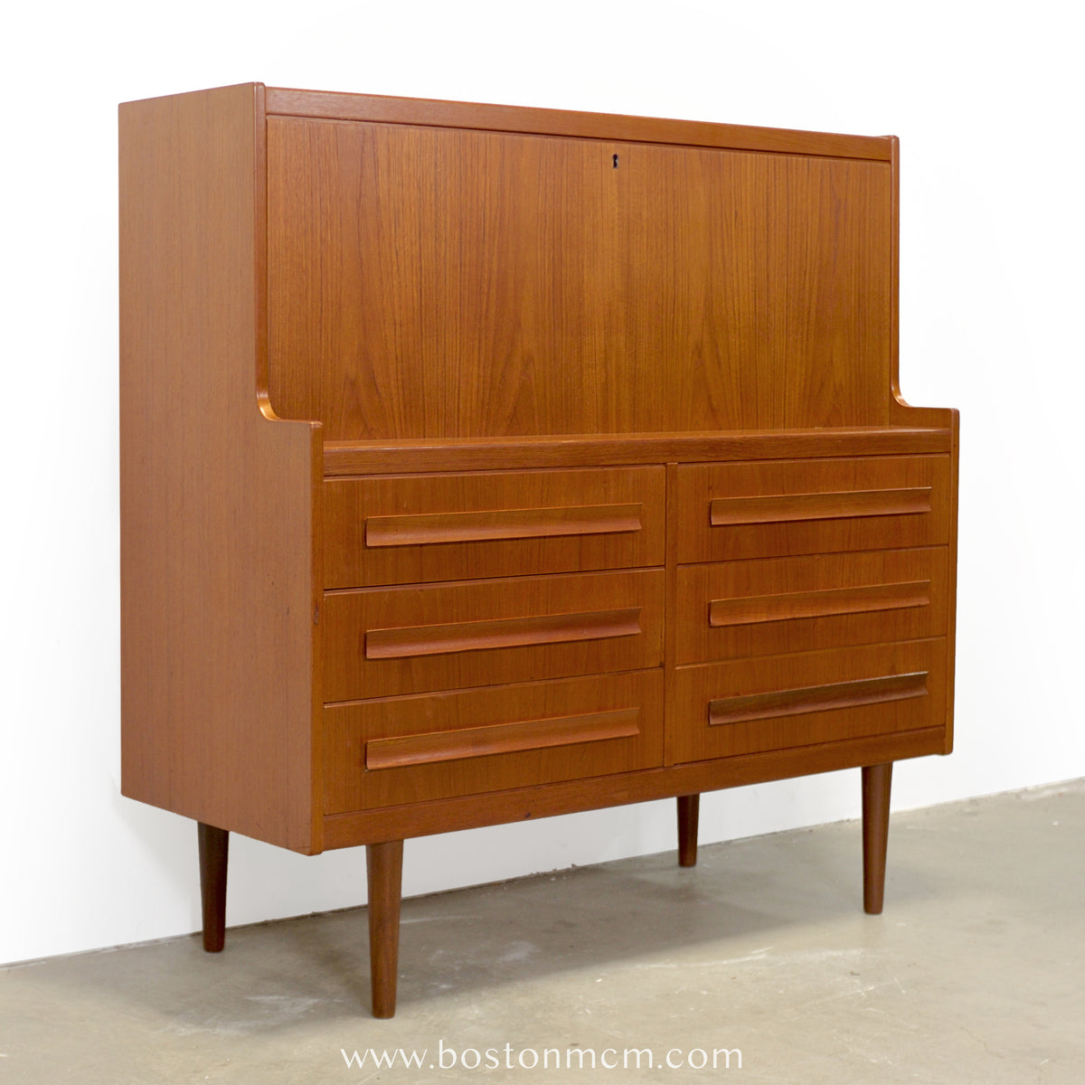Klim Møbelfabrik Teak Secretary Desk with Hidden Shelf Designed by Erling Torvits - #A1858