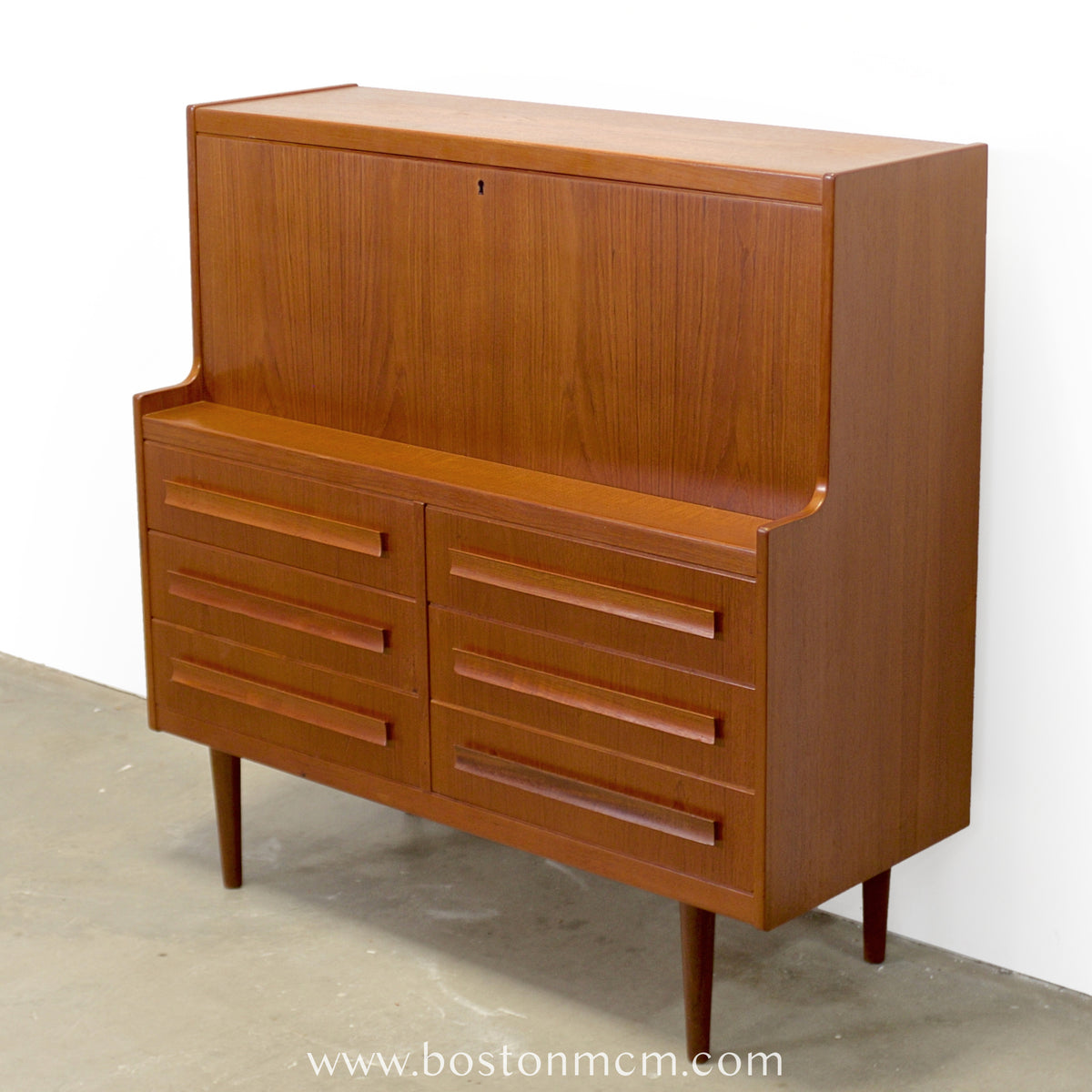 Klim Møbelfabrik Teak Secretary Desk with Hidden Shelf Designed by Erling Torvits - #A1858