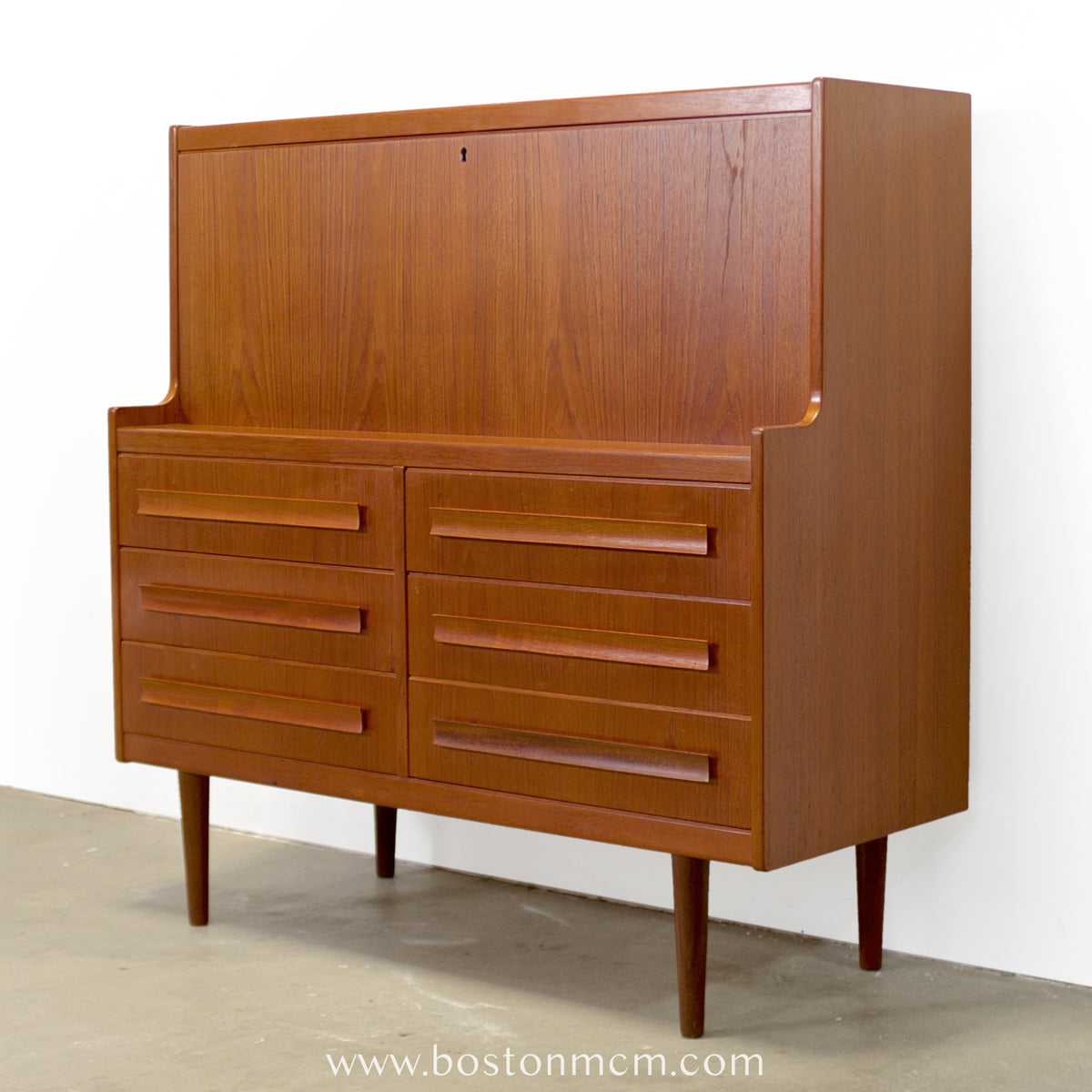 Klim Møbelfabrik Teak Secretary Desk with Hidden Shelf Designed by Erling Torvits - #A1858