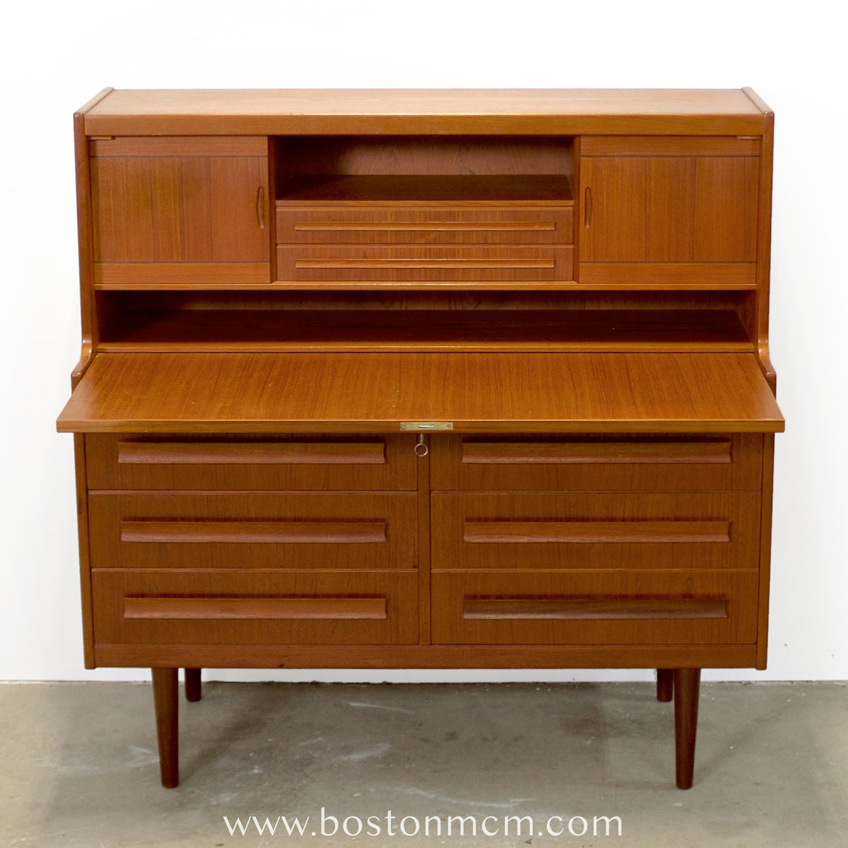 Klim Møbelfabrik Teak Secretary Desk with Hidden Shelf Designed by Erling Torvits - #A1858