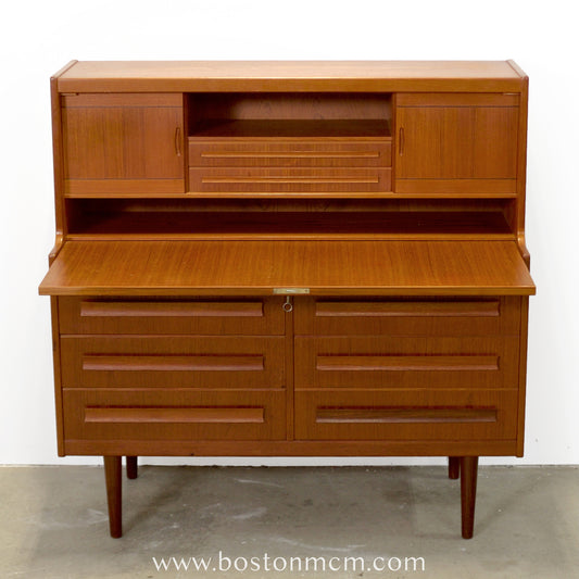 Klim Møbelfabrik Teak Secretary Desk with Hidden Shelf Designed by Erling Torvits - #A1858