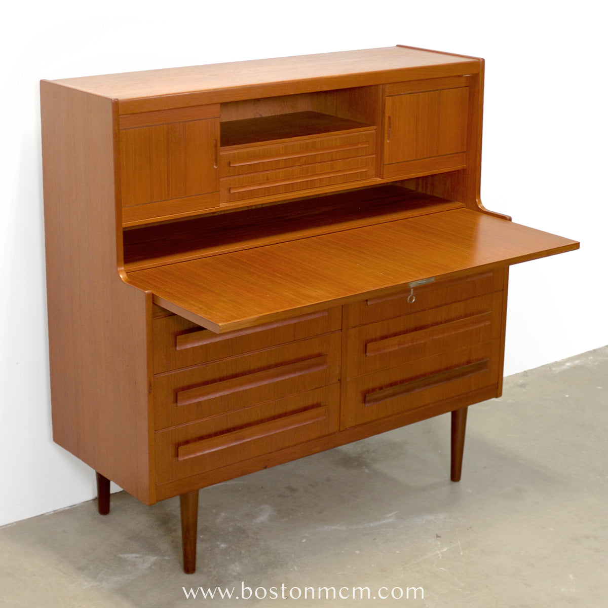 Klim Møbelfabrik Teak Secretary Desk with Hidden Shelf Designed by Erling Torvits - #A1858