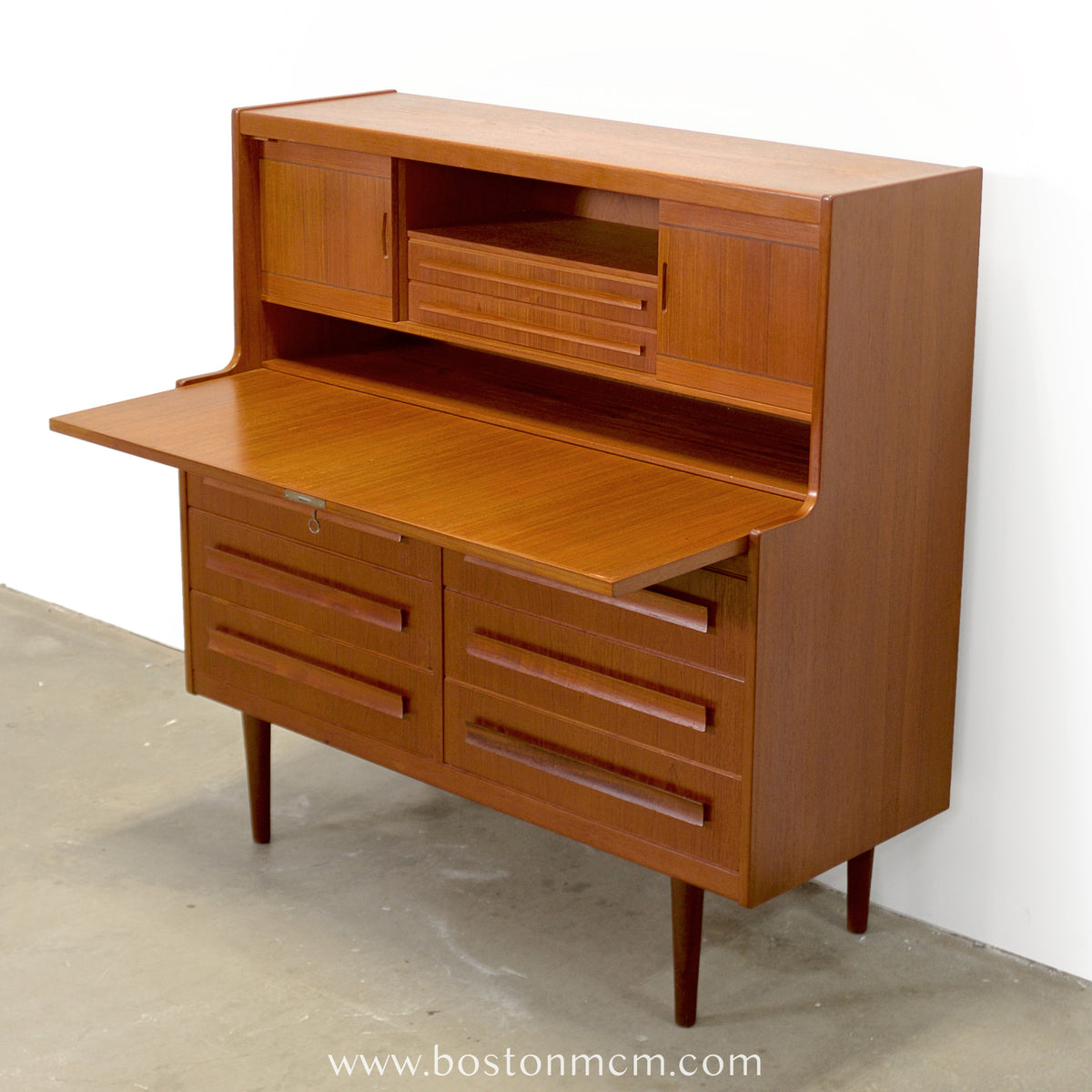Klim Møbelfabrik Teak Secretary Desk with Hidden Shelf Designed by Erling Torvits - #A1858