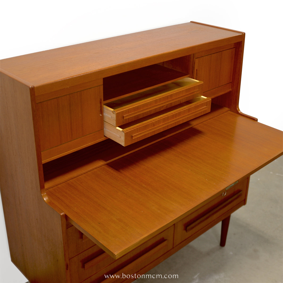 Klim Møbelfabrik Teak Secretary Desk with Hidden Shelf Designed by Erling Torvits - #A1858