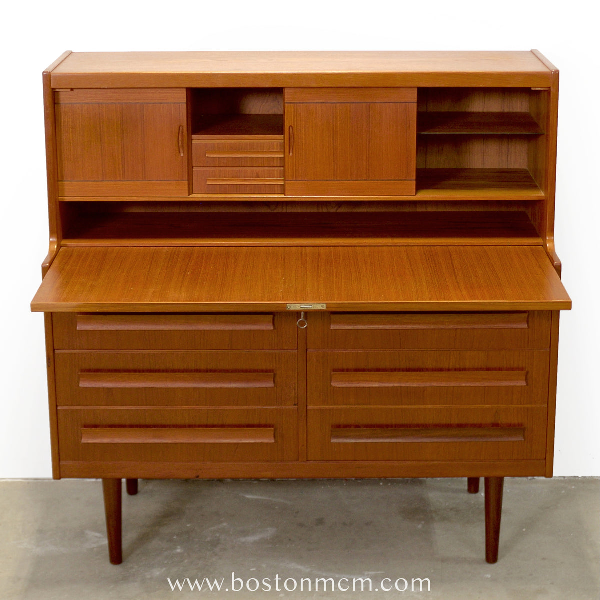 Klim Møbelfabrik Teak Secretary Desk with Hidden Shelf Designed by Erling Torvits - #A1858