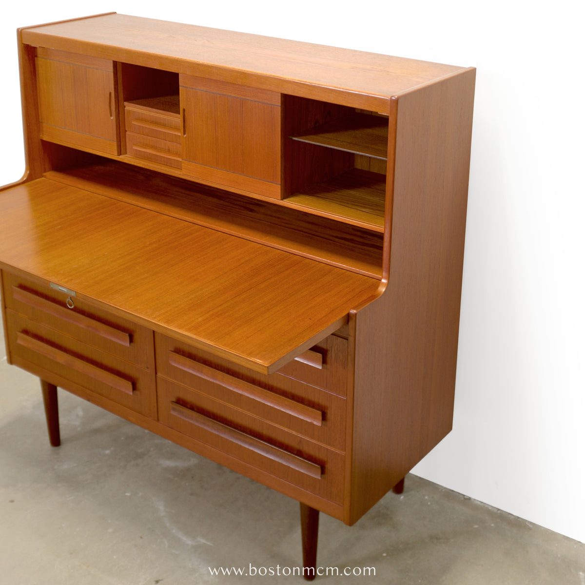 Klim Møbelfabrik Teak Secretary Desk with Hidden Shelf Designed by Erling Torvits - #A1858