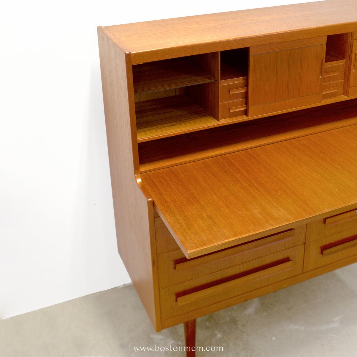 Klim Møbelfabrik Teak Secretary Desk with Hidden Shelf Designed by Erling Torvits - #A1858