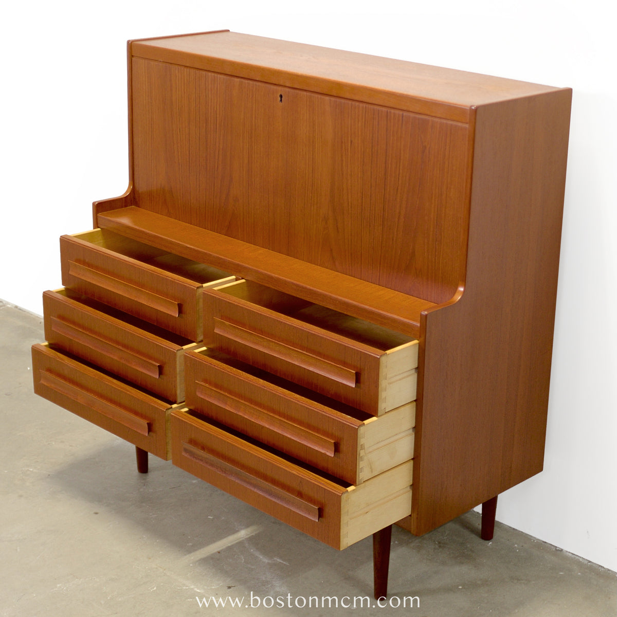 Klim Møbelfabrik Teak Secretary Desk with Hidden Shelf Designed by Erling Torvits - #A1858