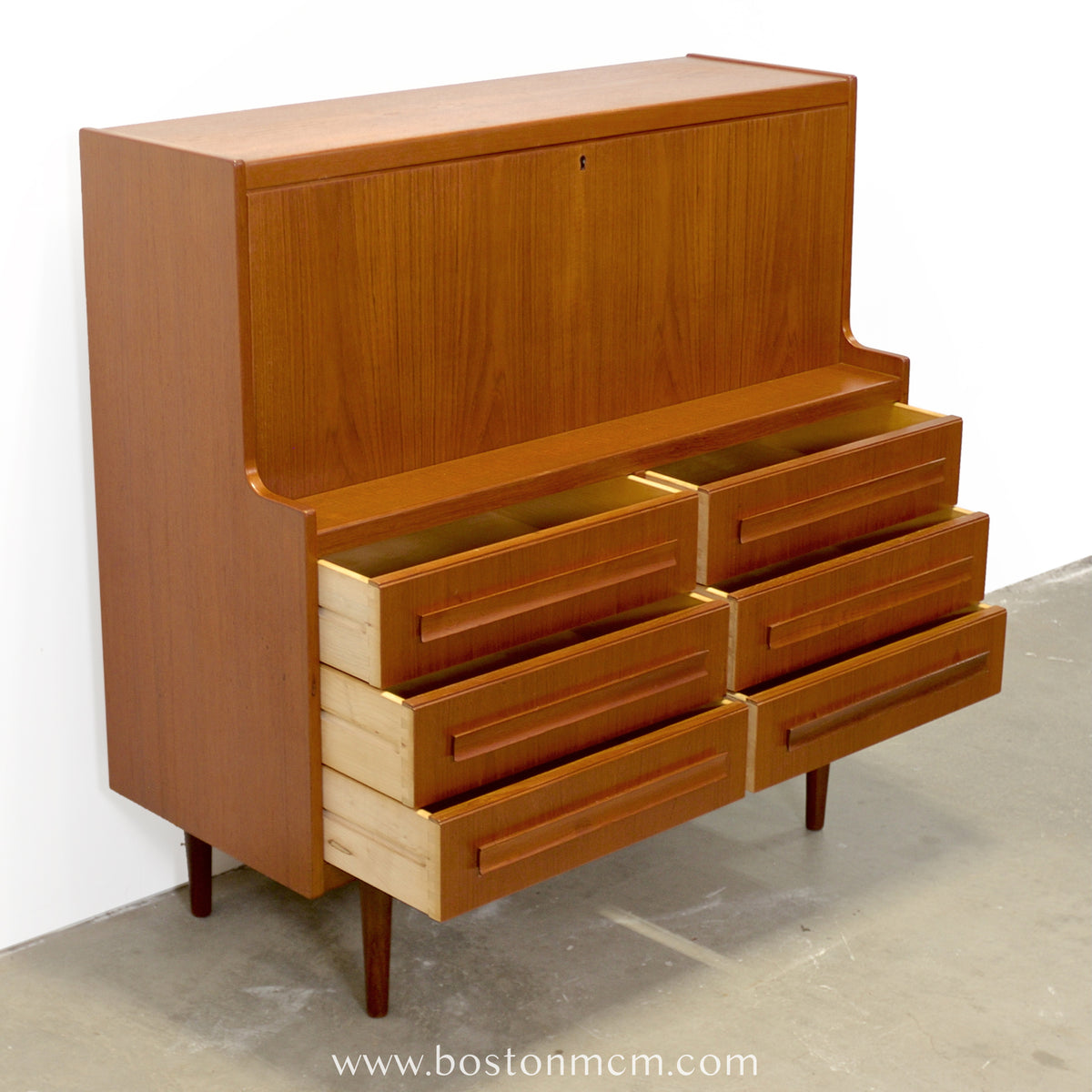 Klim Møbelfabrik Teak Secretary Desk with Hidden Shelf Designed by Erling Torvits - #A1858