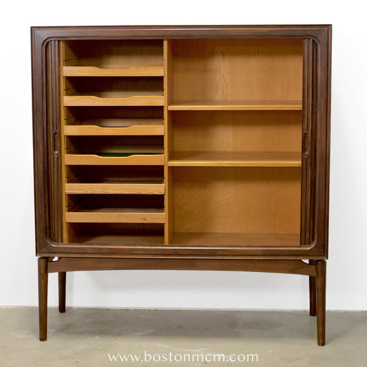 Danish Tambour Door Cabinet - #A2226