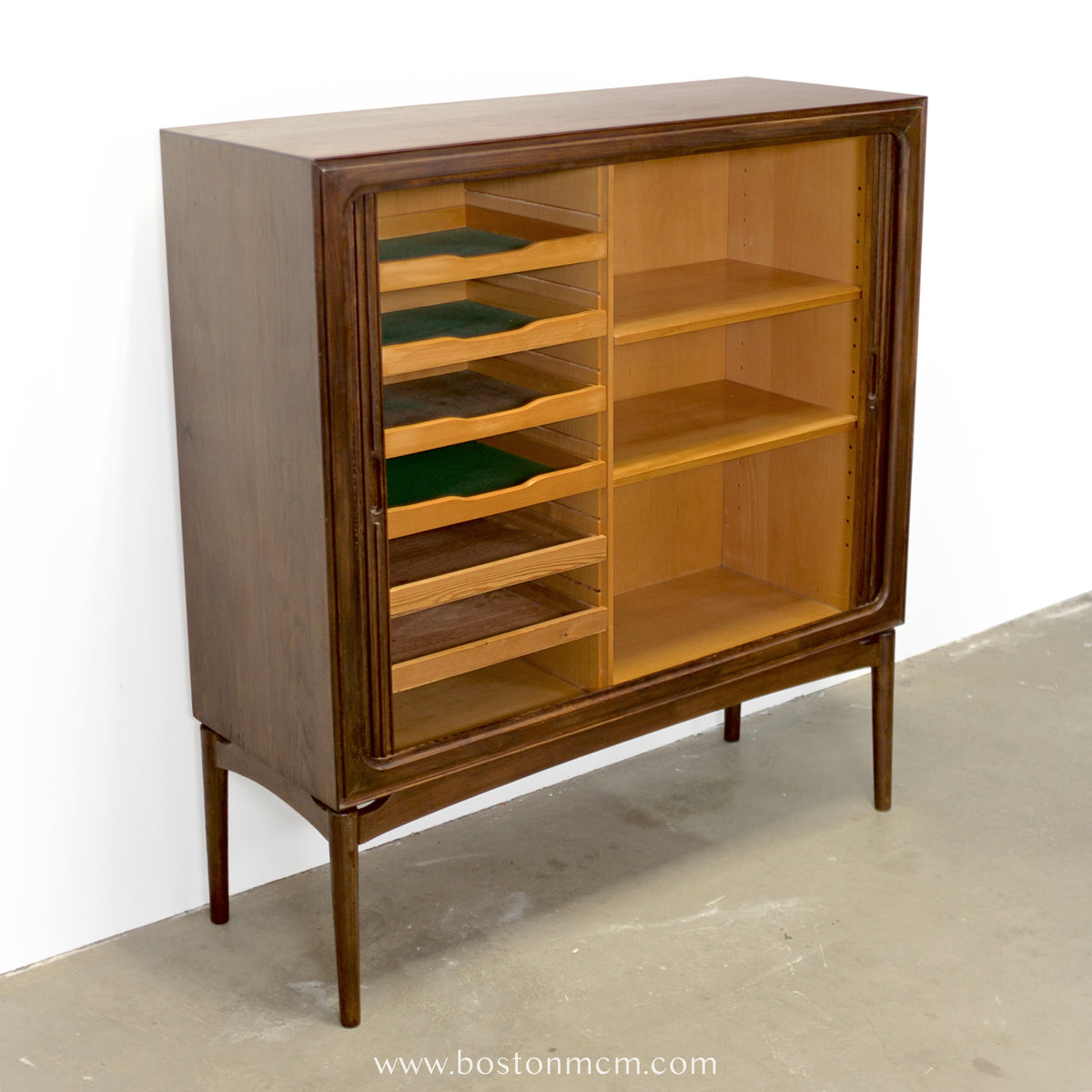 Danish Tambour Door Cabinet - #A2226