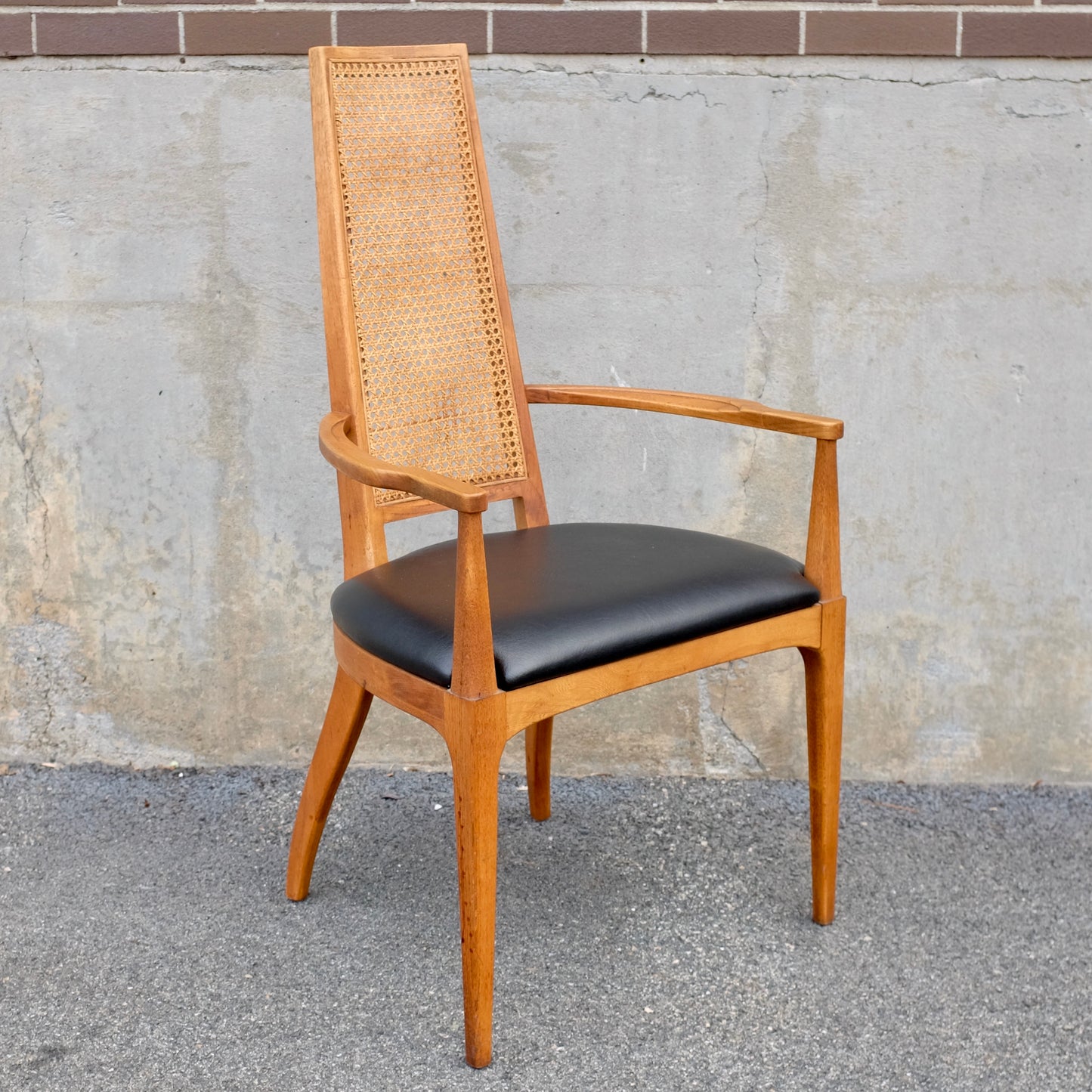 Lane Furniture "Rhythm" Walnut & Cane Dining Chairs - Set of 6