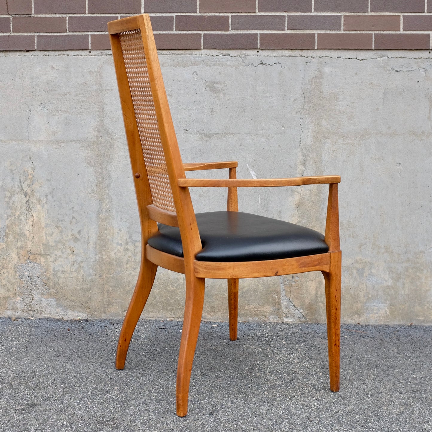 Lane Furniture "Rhythm" Walnut & Cane Dining Chairs - Set of 6
