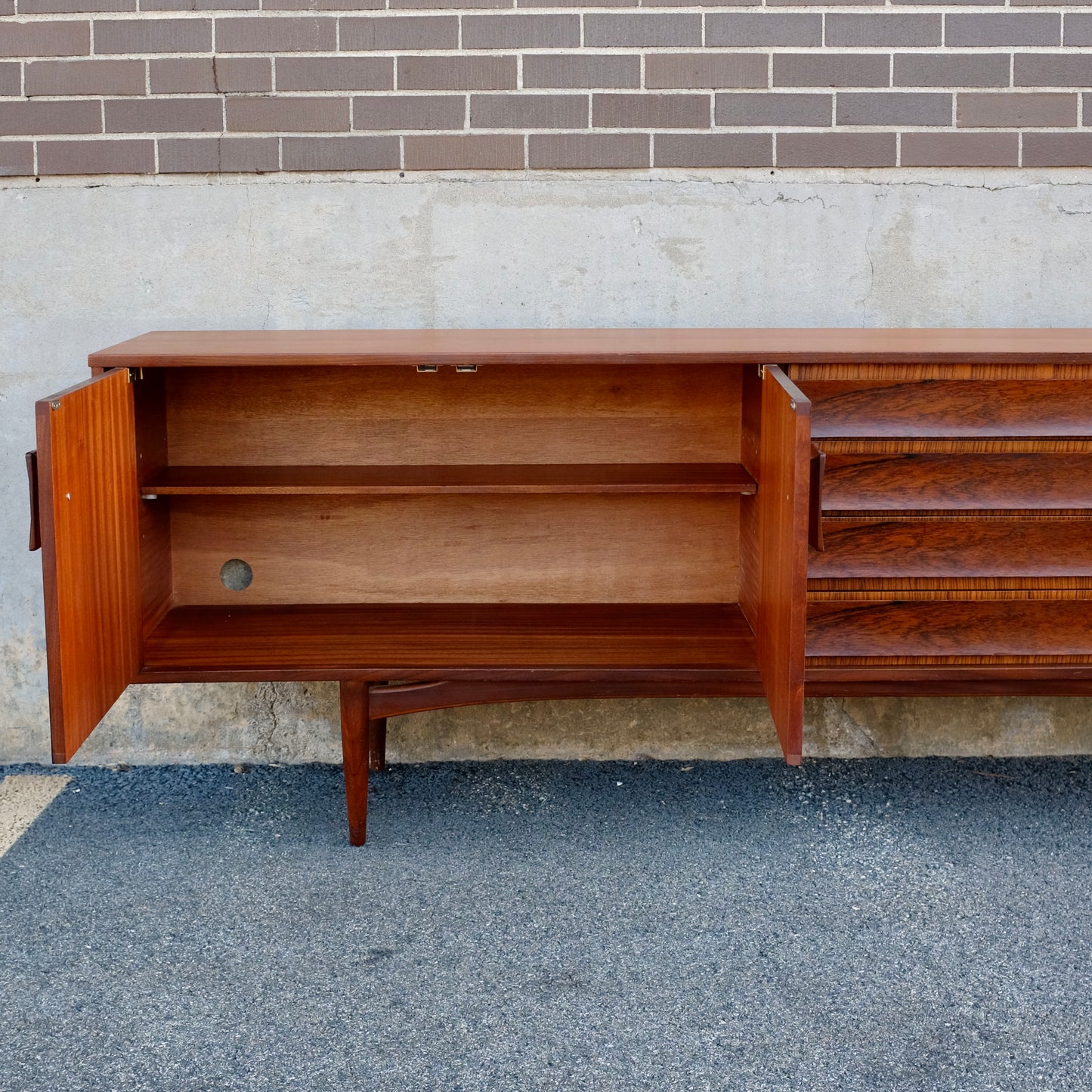 Elliots of Newbury Teak & Zebrano Credenza