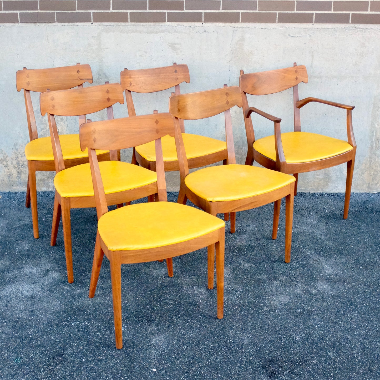 Drexel Furniture "Declaration" Walnut & Rosewood Dining Chairs - Set of 6
