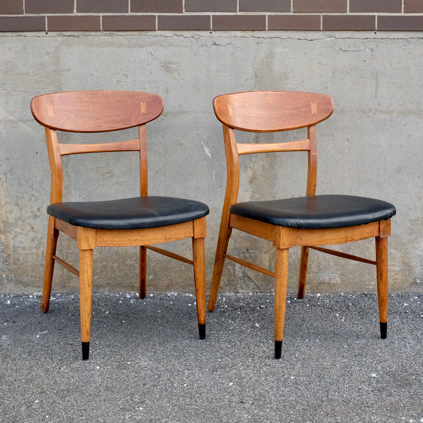 Lane Furniture "Acclaim" Walnut & Ash Dining Chairs - Set of 2