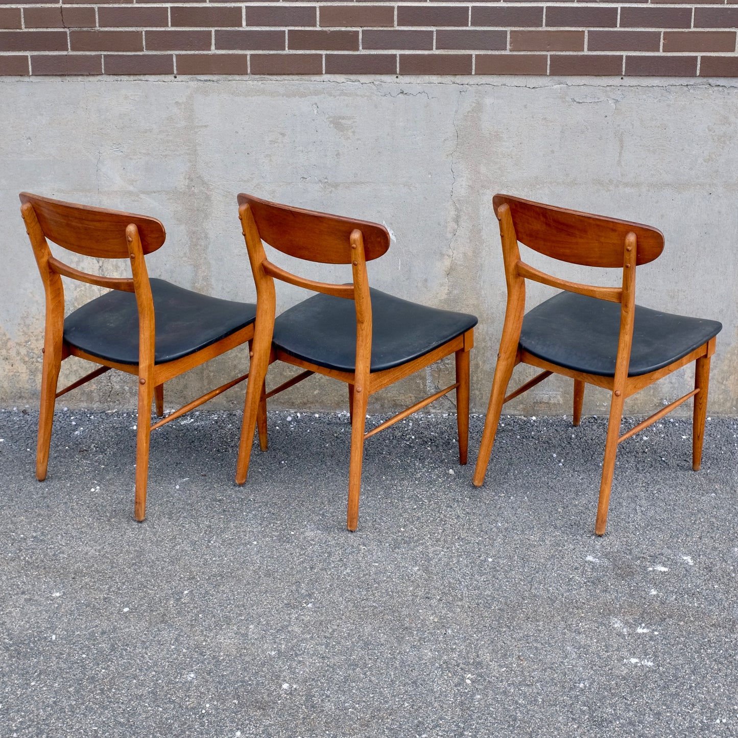 Lane Furniture "Acclaim" Walnut & Ash Dining Chairs - Set of 3