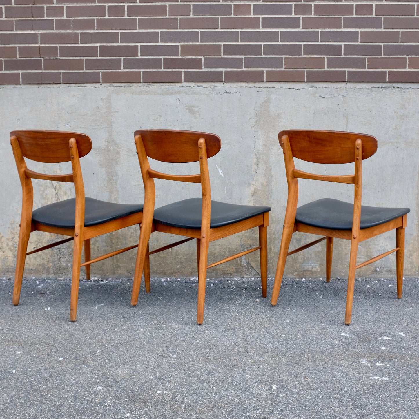 Lane Furniture "Acclaim" Walnut & Ash Dining Chairs - Set of 3