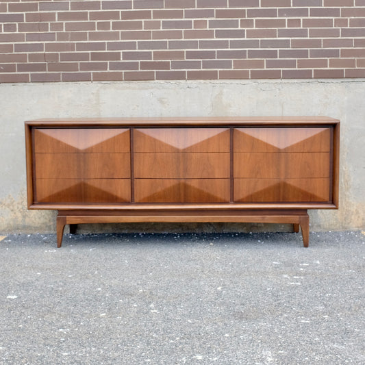 United Furniture Diamond Front Walnut Low Dresser