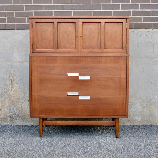 American of Martinsville "Accord" Walnut Tall Dresser / Gentleman's Chest