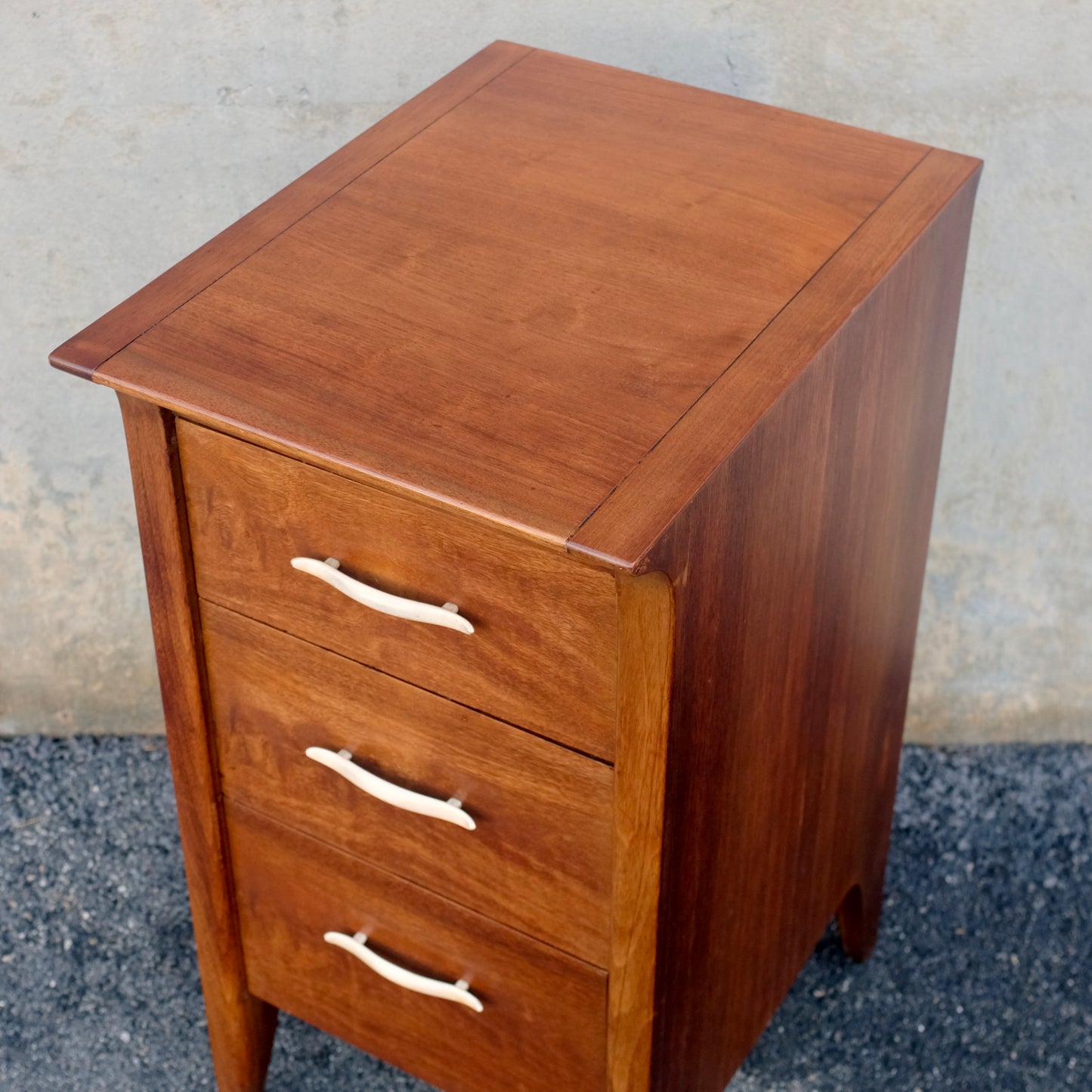 Drexel Furniture "Profile" Walnut 3 Drawer Dresser / "Pier Chest"