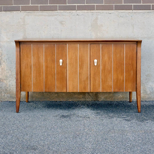 Drexel Furniture "Profile" Walnut Credenza / Record Cabinet / Buffet