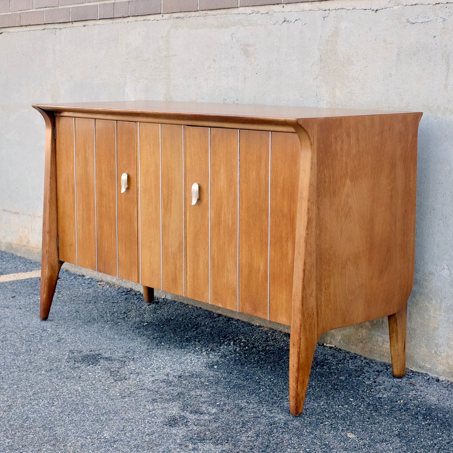 Drexel Furniture "Profile" Walnut Credenza / Record Cabinet / Buffet