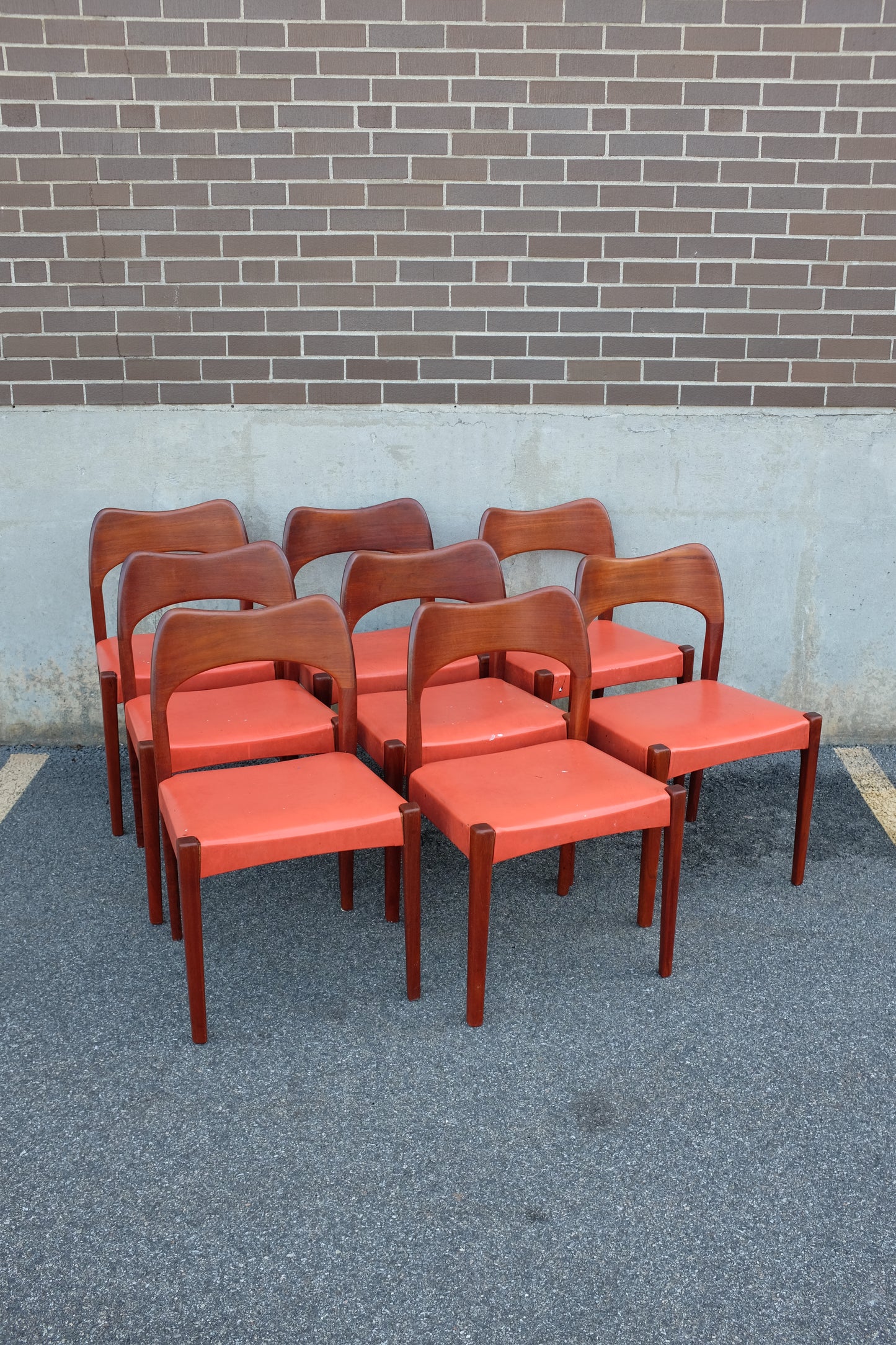 Mogens Kold Set of 8 Teak Dining Chairs Designed by Arne Hovmand Olsen