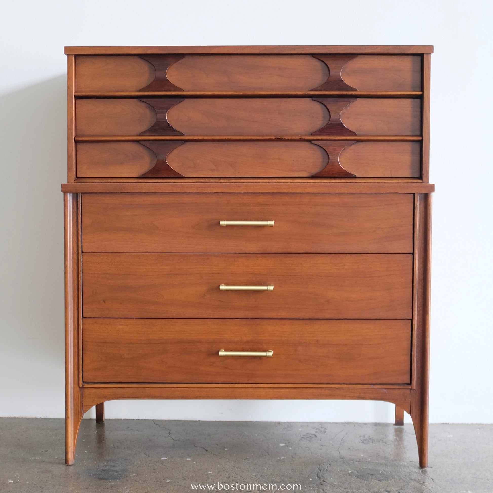 Mid Century Modern Vintage Kent Coffey "Perspecta" Rosewood & Walnut Tall Dresser Boston Mid Century Modern Mid Century Modern Vintage Kent Coffey "Perspecta" Rosewood & Walnut Tall Dresser Boston Mid Century Modern