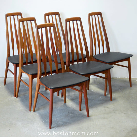 Koefoeds Hornslet "Eva" Teak Dining Chairs - Set of 6