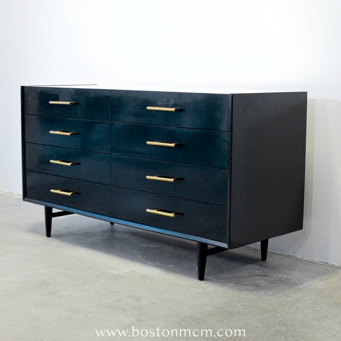 mid century modern low dresser Mid Century Modern Three-Drawer Low Dresser w/ Original Mirror by Stan