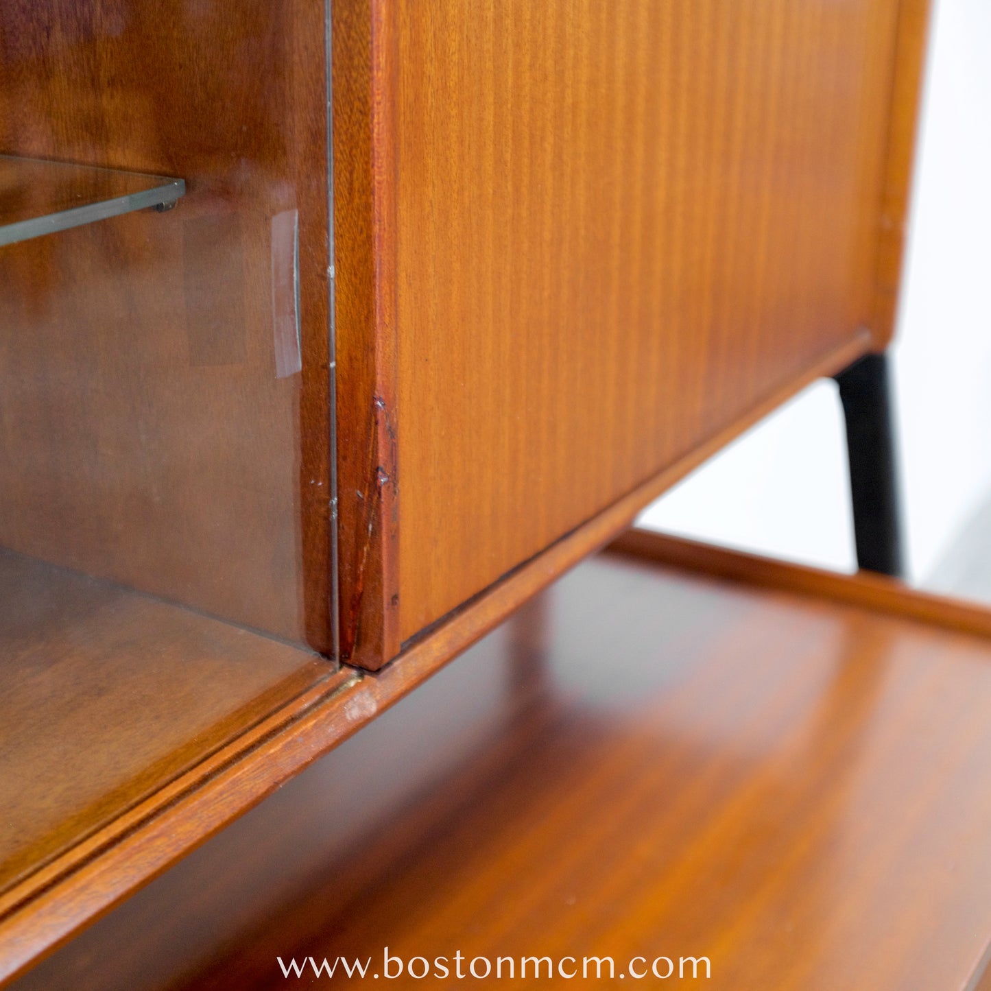 British Teak Hutch / China Cabinet with Floating Top