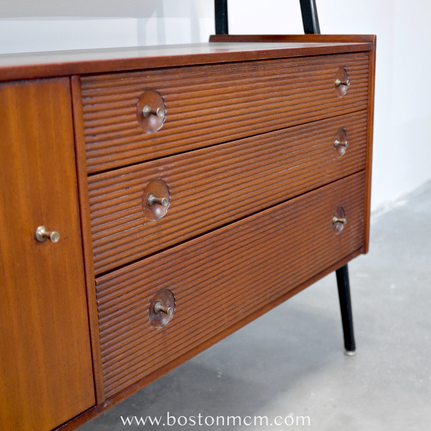 British Teak Hutch / China Cabinet with Floating Top