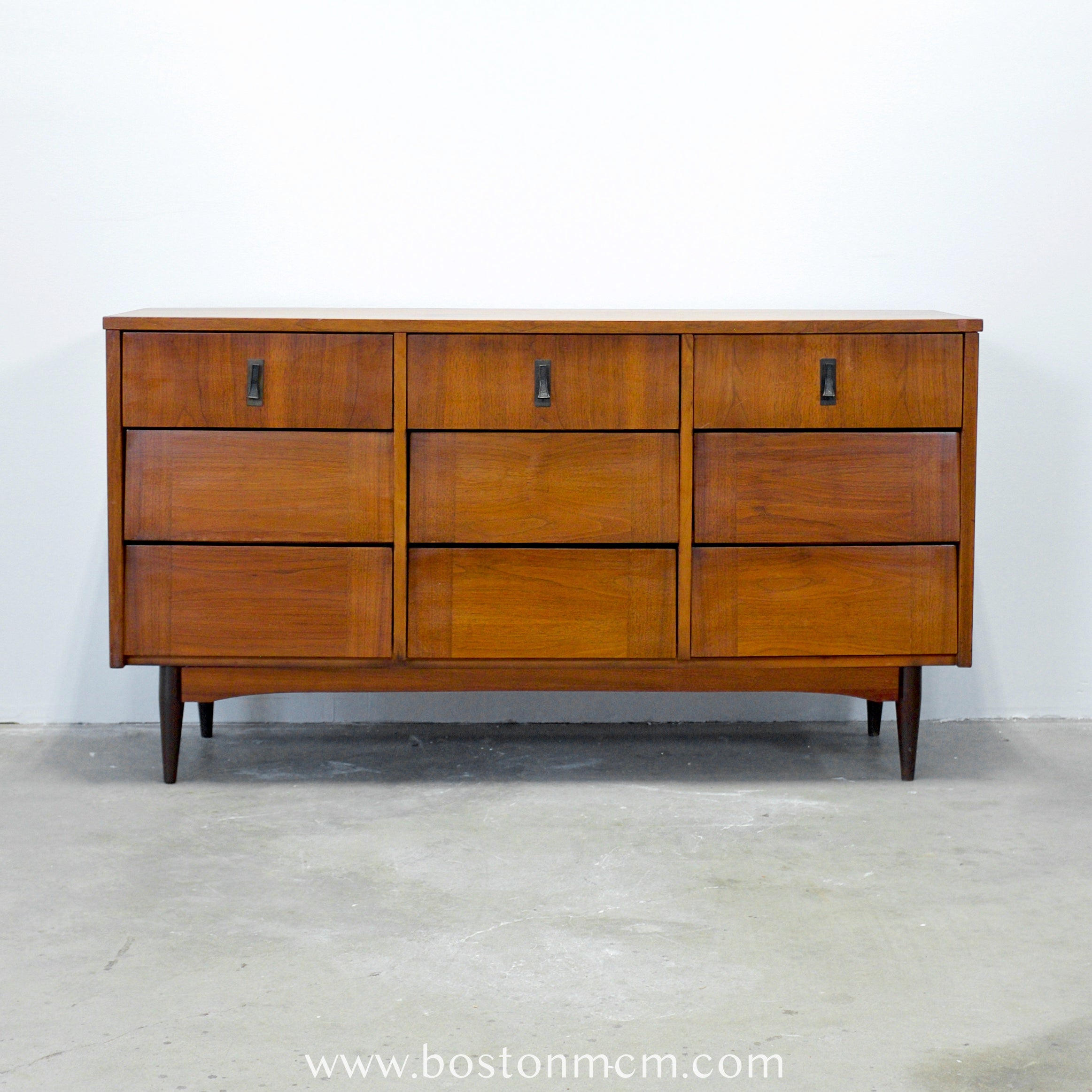Mid Century Modern Vintage Ward Furniture Nine Drawer Dresser – Boston ...