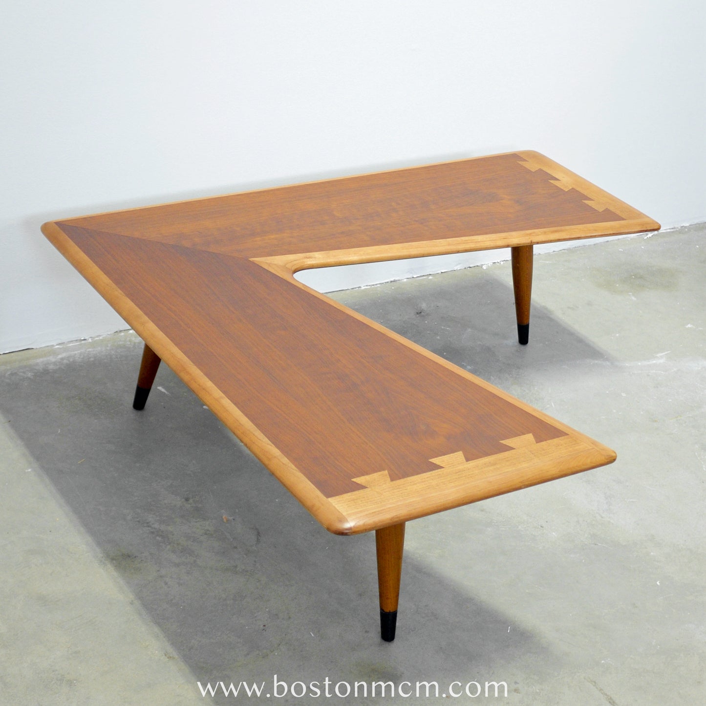 Lane Furniture "Acclaim" Walnut and Ash Boomerang Coffee Table