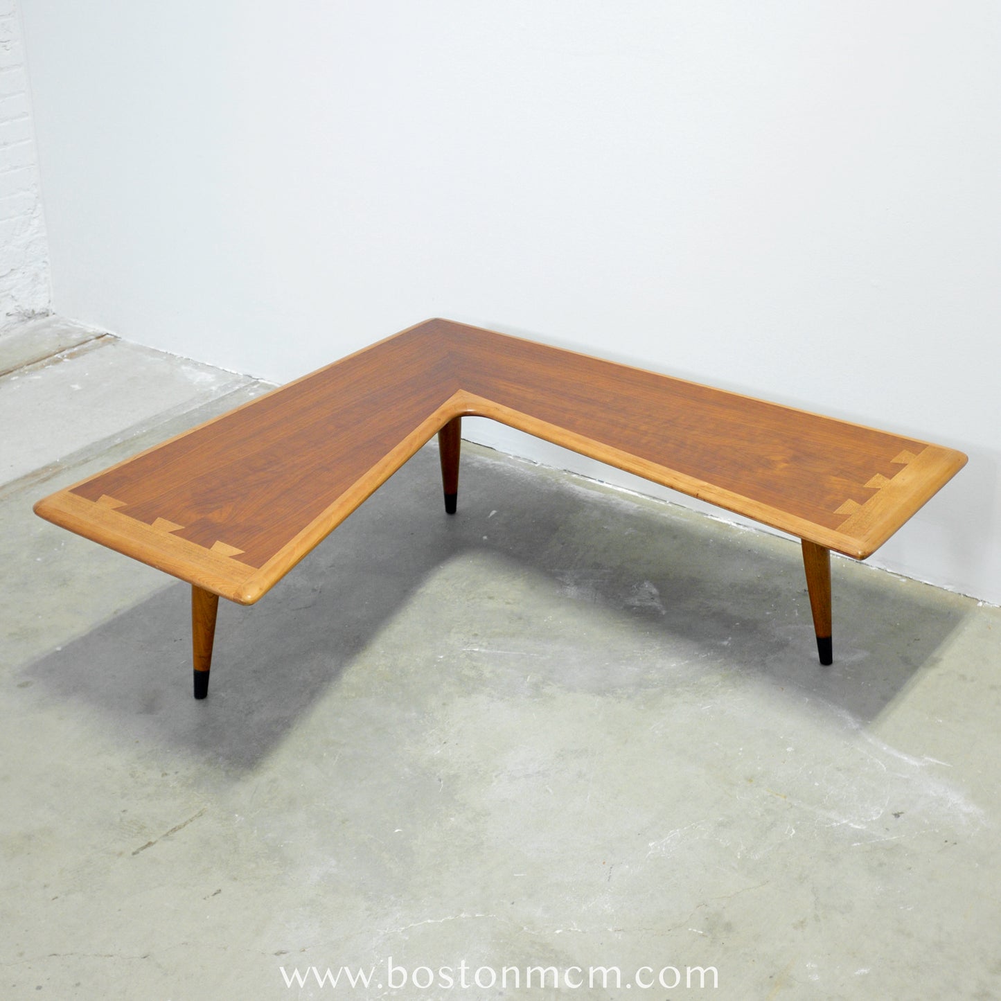 Lane Furniture "Acclaim" Walnut and Ash Boomerang Coffee Table