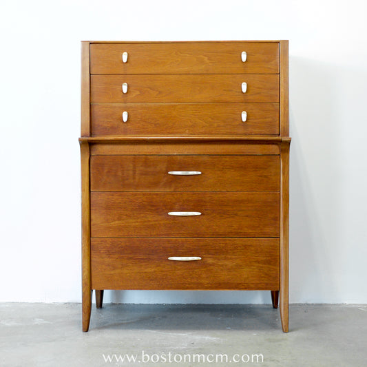 Drexel Furniture "Profile" Walnut Tall Dresser / Chest