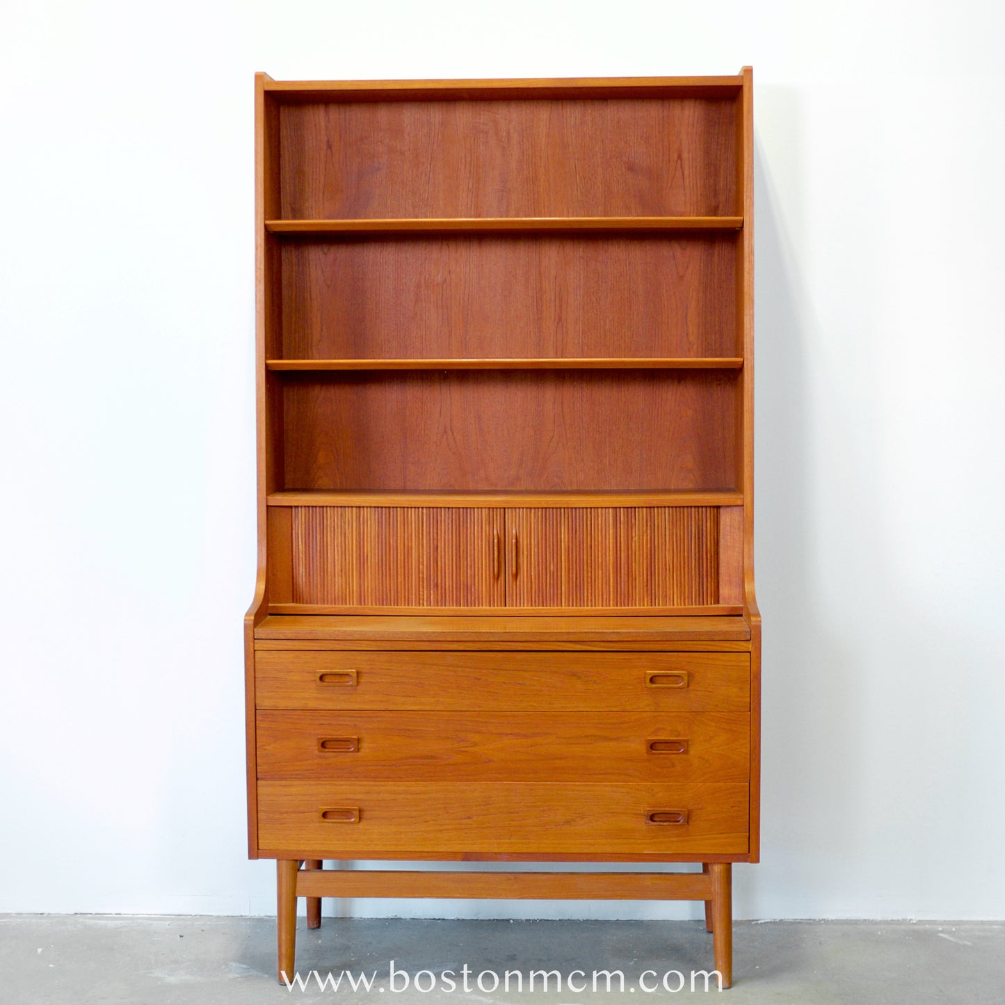 Nexø Møbelfabrik Teak Secretary Desk & Bookcase Designed by Johannes Sorth