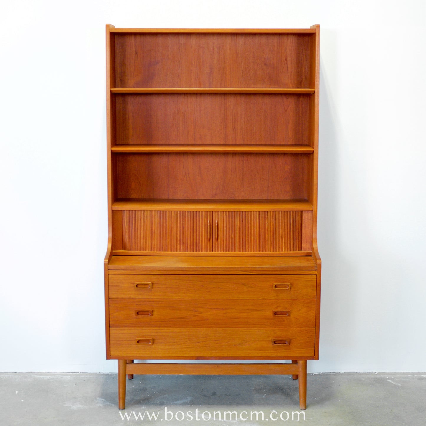 Nexø Møbelfabrik Teak Secretary Desk & Bookcase Designed by Johannes Sorth