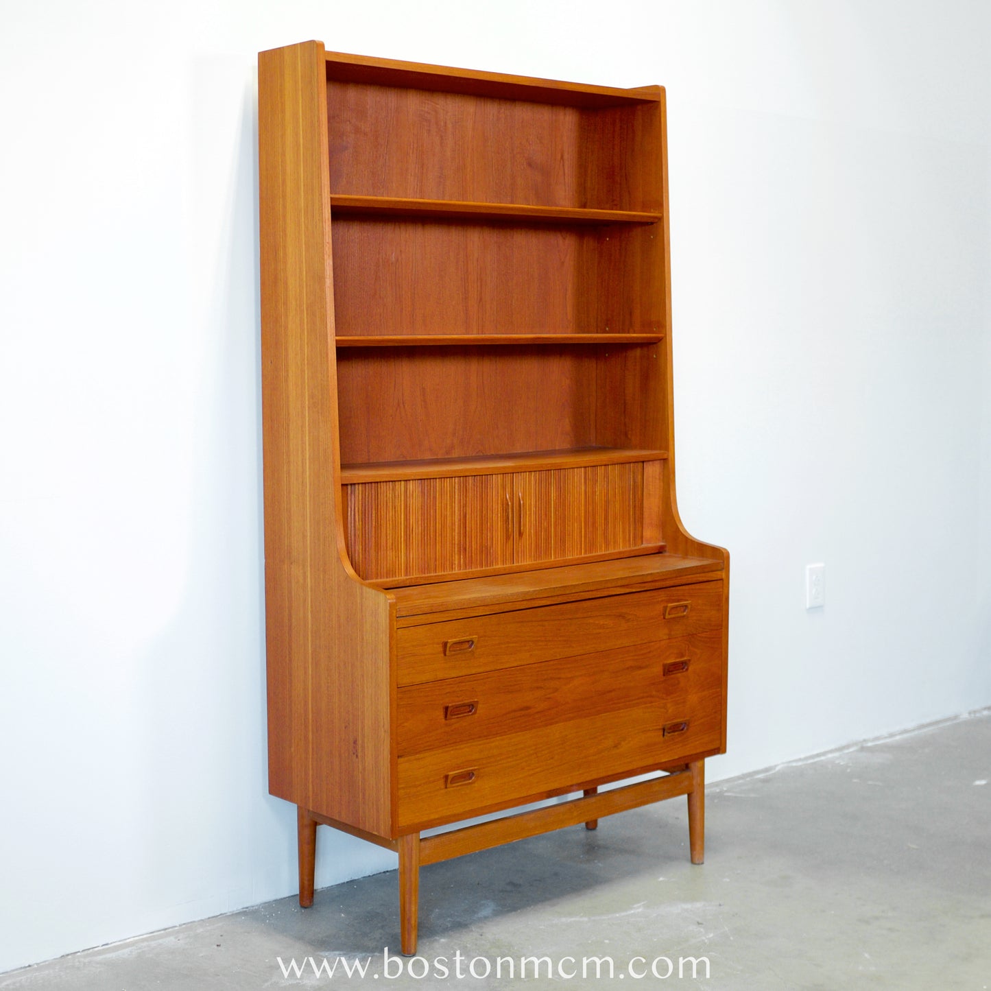 Nexø Møbelfabrik Teak Secretary Desk & Bookcase Designed by Johannes Sorth