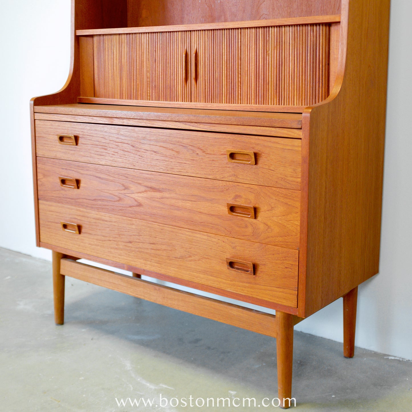 Nexø Møbelfabrik Teak Secretary Desk & Bookcase Designed by Johannes Sorth