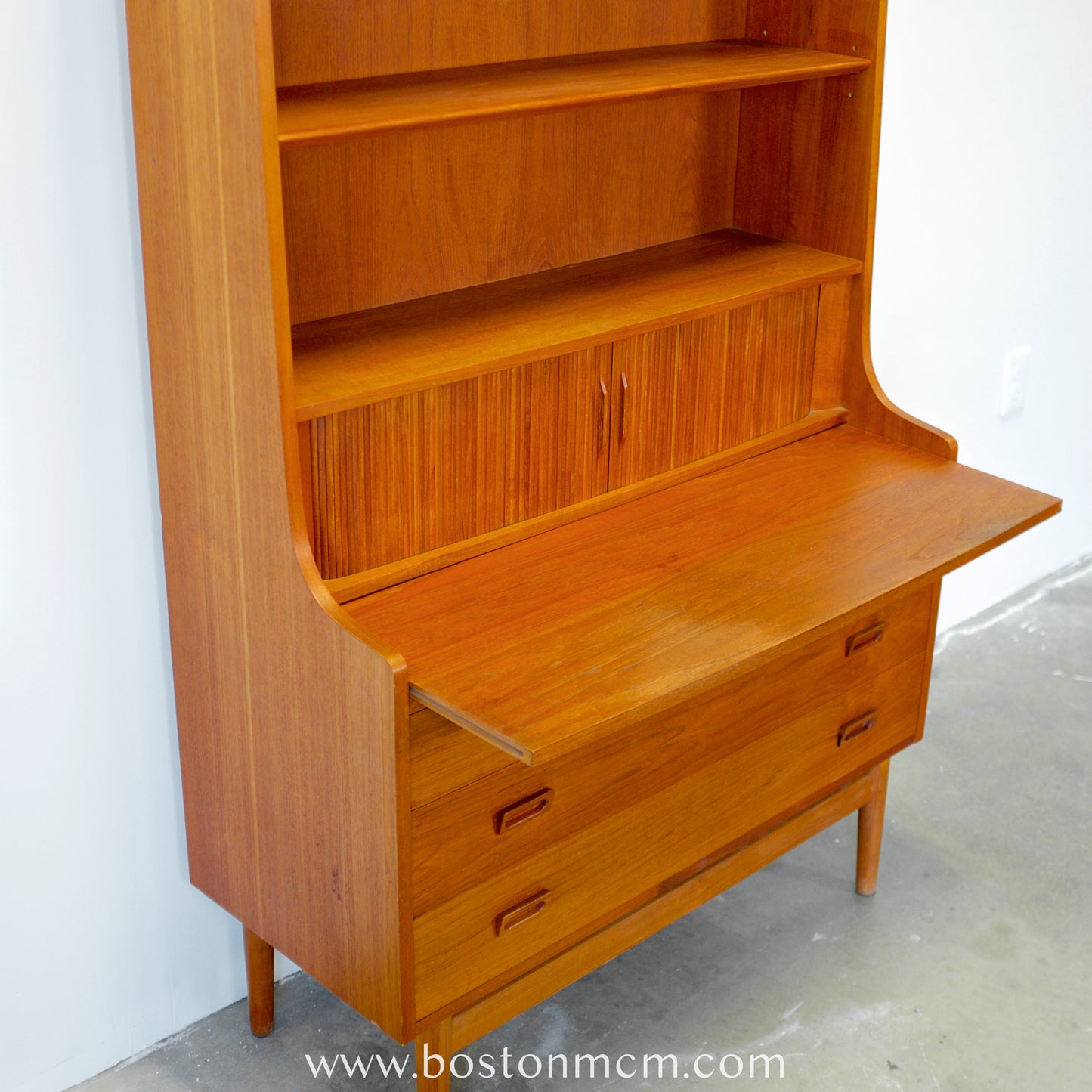 Nexø Møbelfabrik Teak Secretary Desk & Bookcase Designed by Johannes Sorth