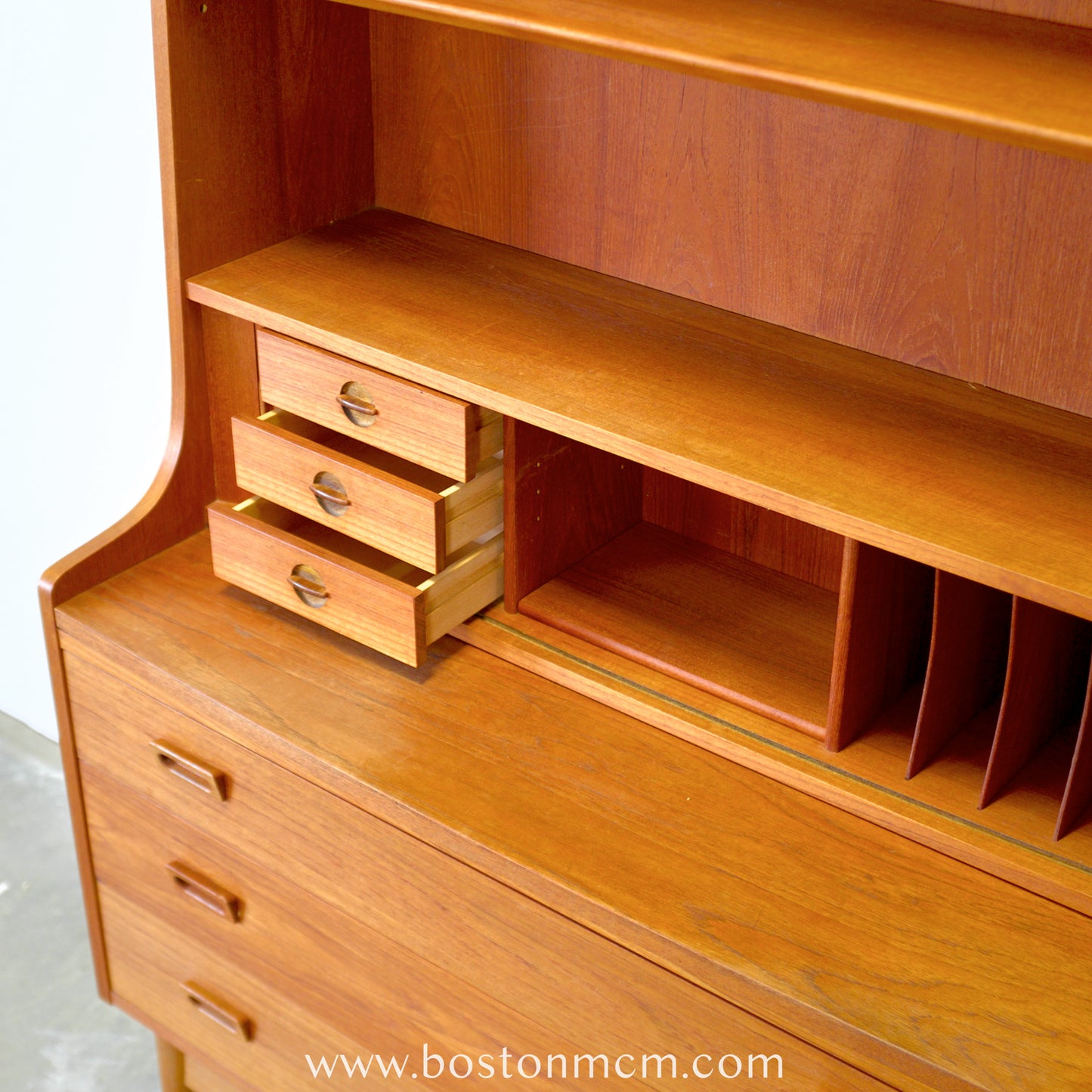 Nexø Møbelfabrik Teak Secretary Desk & Bookcase Designed by Johannes Sorth