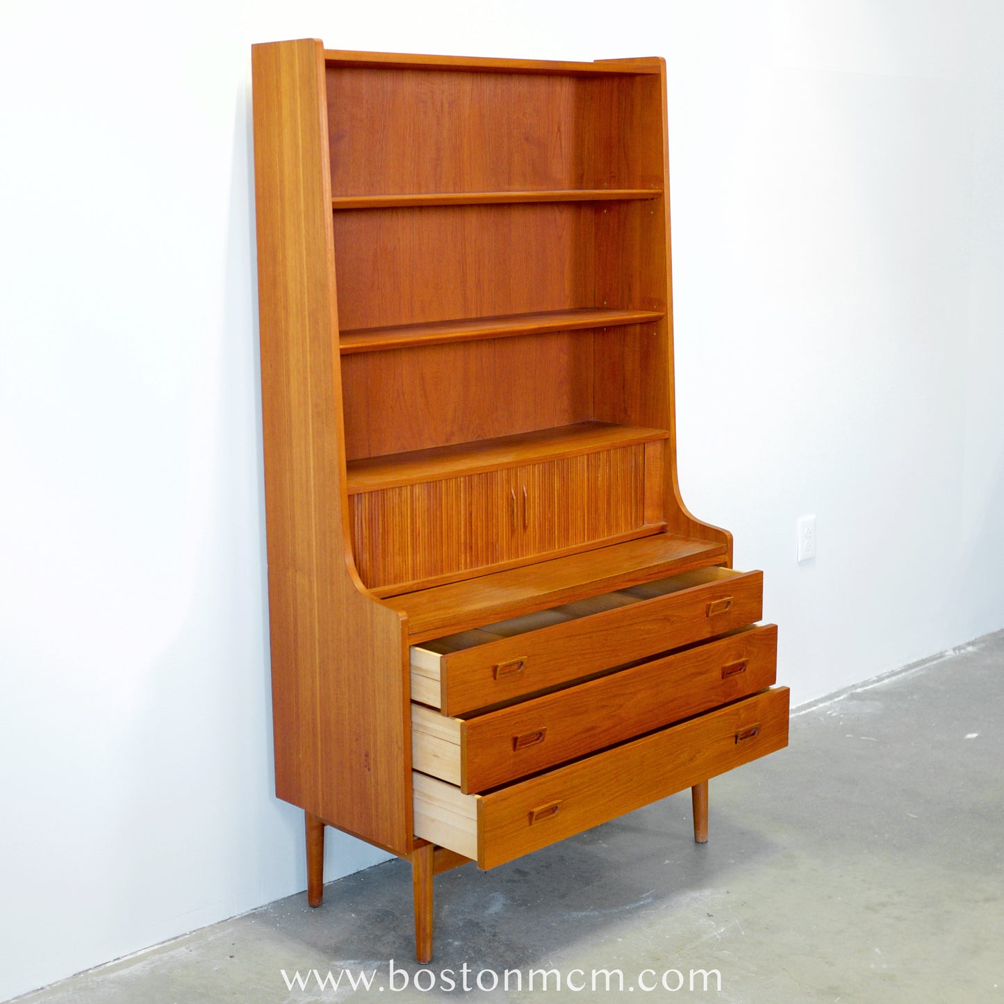 Nexø Møbelfabrik Teak Secretary Desk & Bookcase Designed by Johannes Sorth