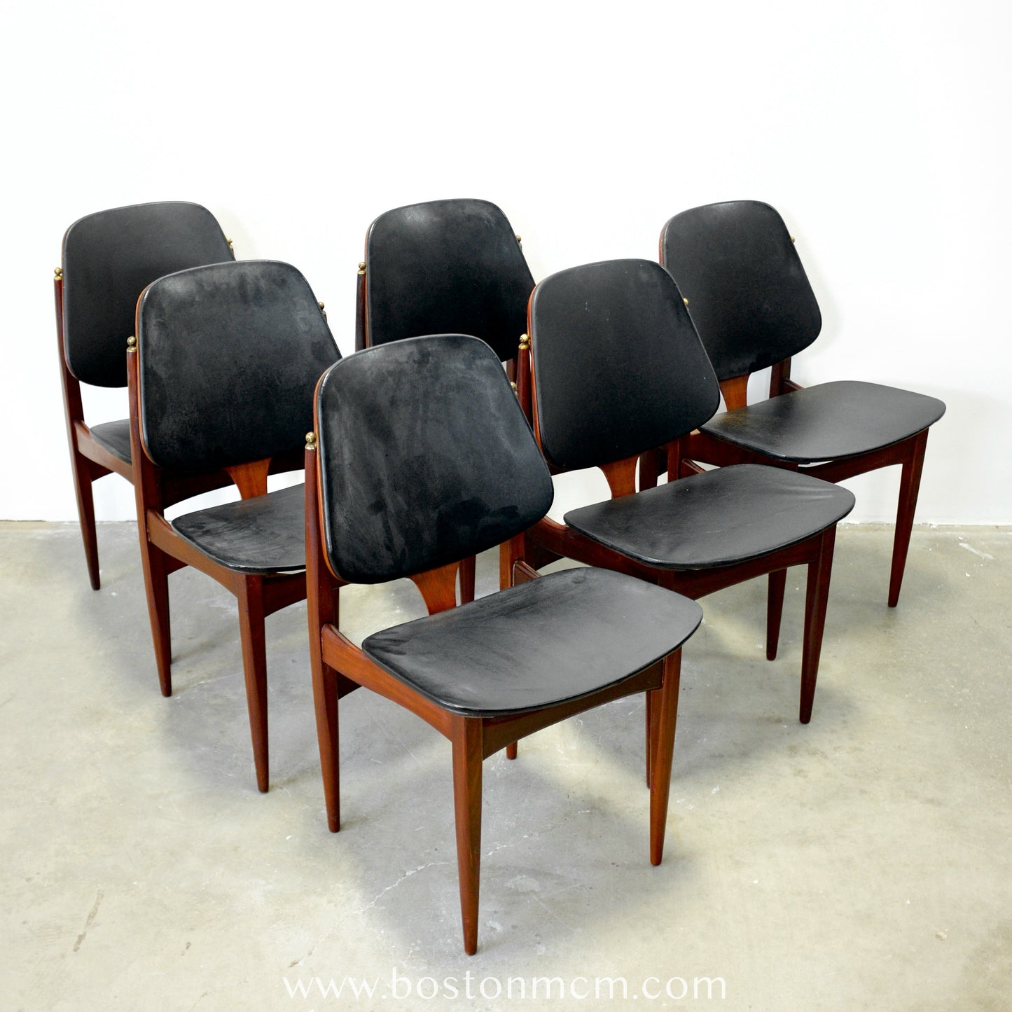 Elliots of Newbury Teak Set of 6 Dining Chairs - #A142